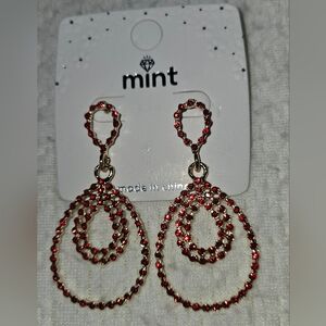 Red and Gold Dangle Earrings